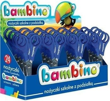 Nożyczki szkolne z podziałką (24szt) BAMBINO