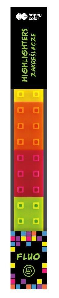 Zakreślacze Pixi Blox fluo 5 kolorów HAPPY COLOR