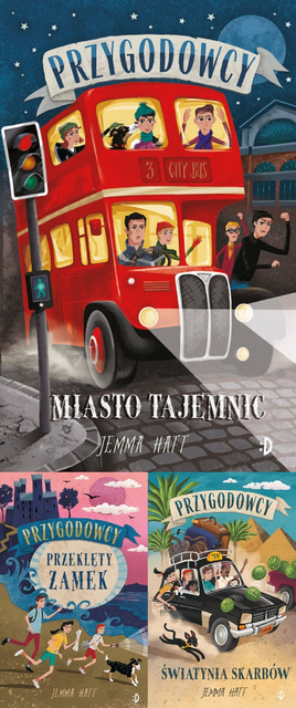 Miasto tajemnic. Przygodowcy t. 3 + Świątynia skarbów. Przygodowcy, tom 2 + Przeklęty zamek. Przygodowcy, tom 1, Jemma Hatt