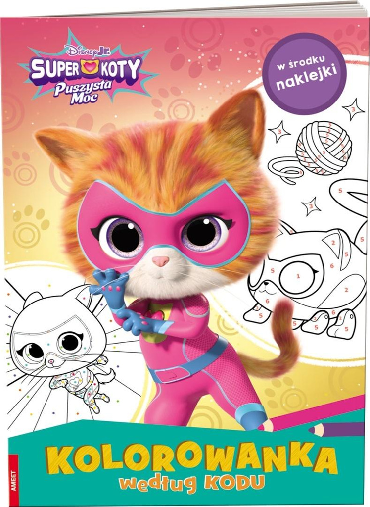 Disney SuperKoty. Kolorowanka według kodu, praca zbiorowa