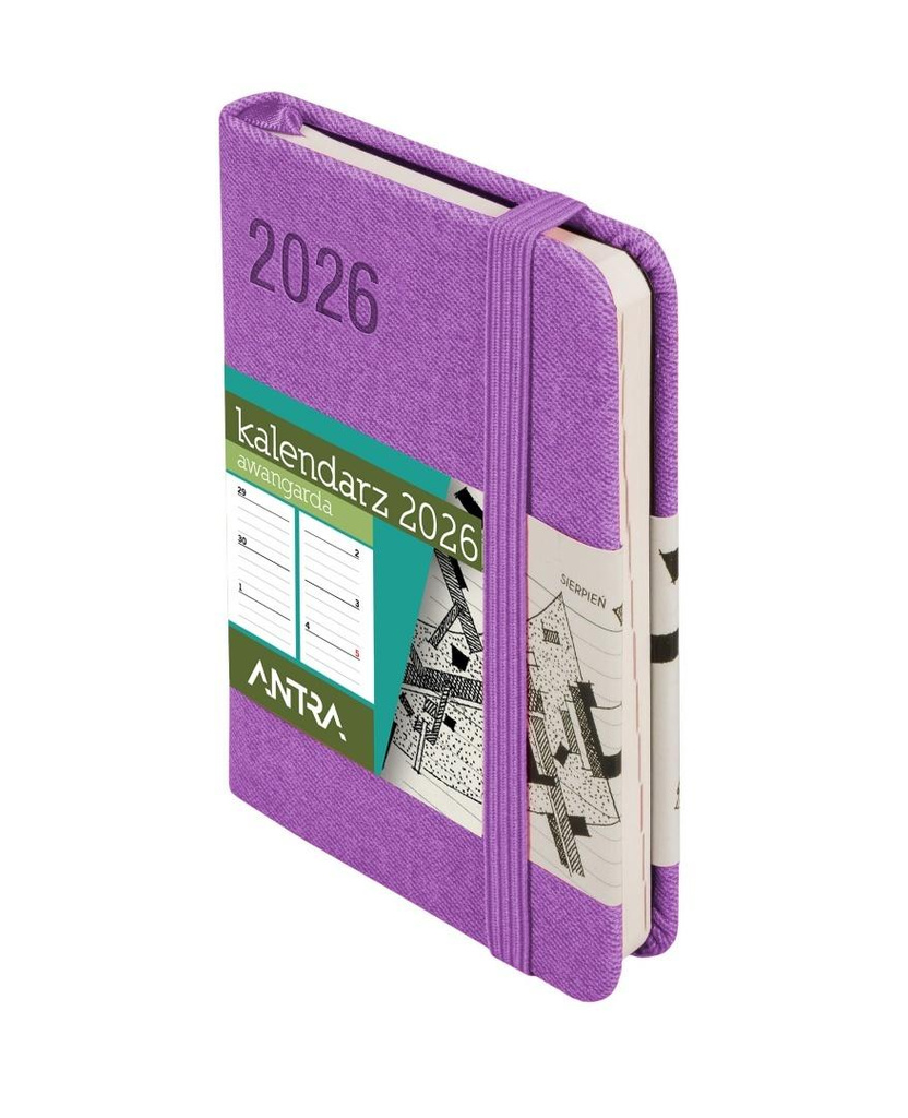 Kalendarz 2026 A7 Awangarda TDW fioletowy