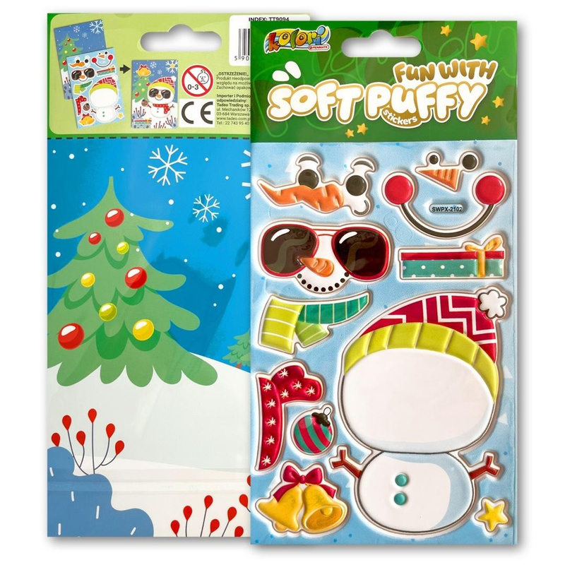 Naklejki puffy Fun with Snowman