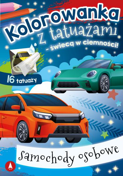 Kolorowanka z tatuażami – świecą w ciemności! Samochody osobowe