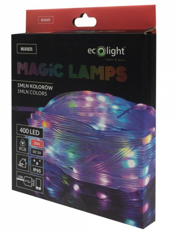 Magiczne lampki 400led 1mln kolorów 20m DC5V