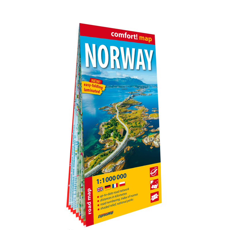 Norwegia road map 1:11000 000 laminat 2025, Opracowanie zbiorowe