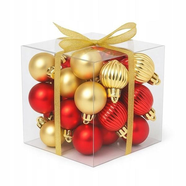 Bombki na choinkę nietłukące 50szt złote, czerwone