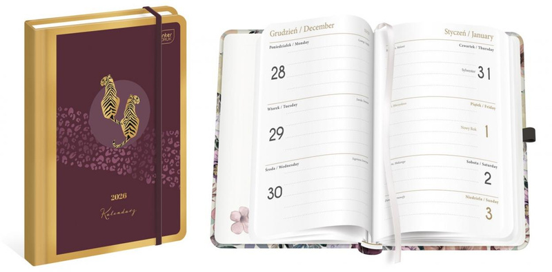 Kalendarz 2026 książkowy B6/192K Metallic Satin