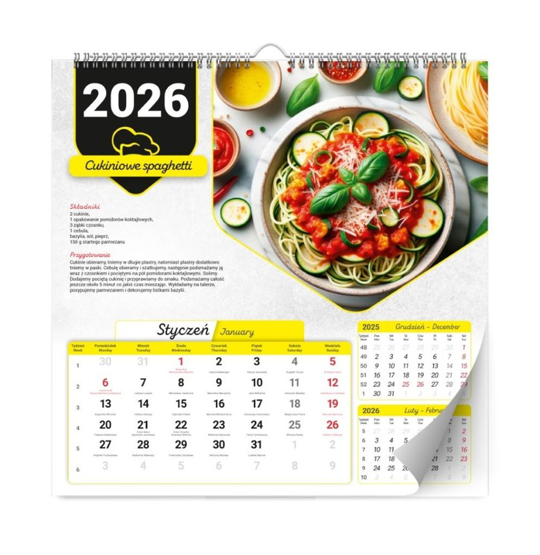 Kalendarz 2026 ścienny kulinarny