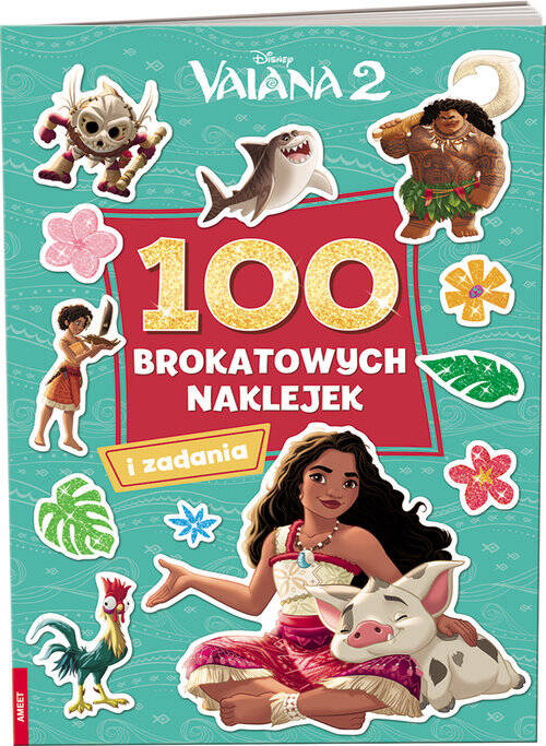 Vaiana 2 100 brokatowych naklejek