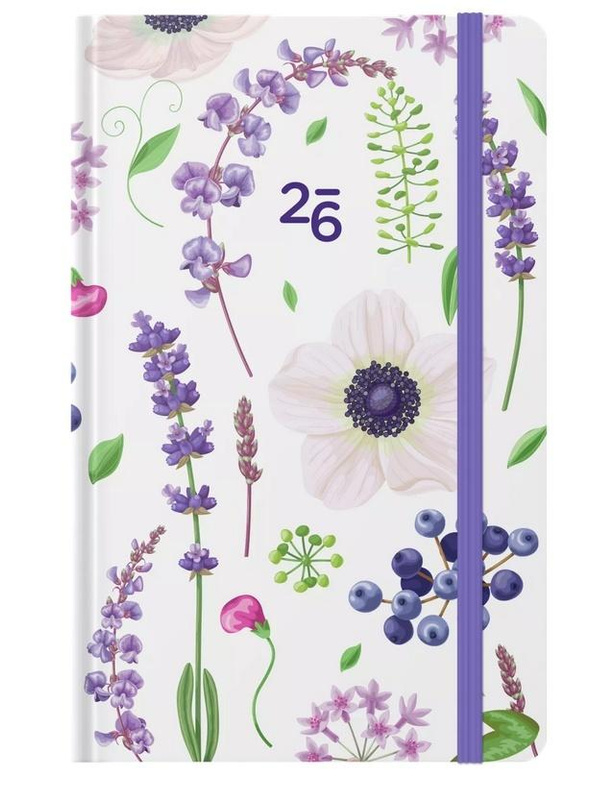 Kalendarz kieszonkowy 2026 Fioletowe kwiaty ALBI
