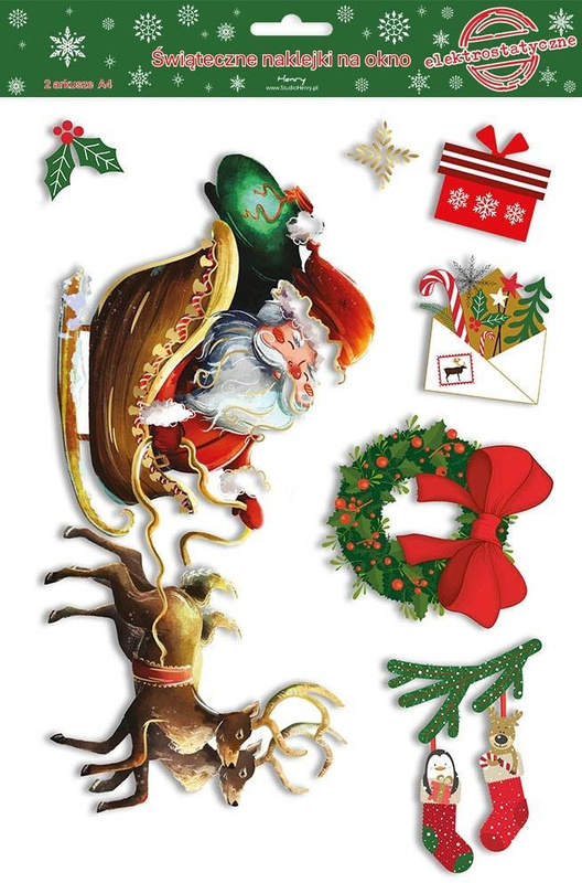 Naklejki elektrostatyczne BN - Mikołaj w zaprzęgu