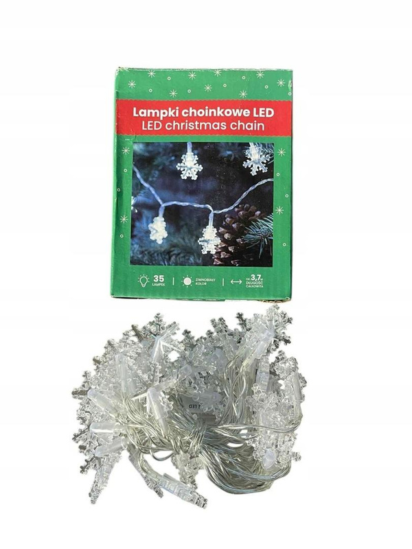 Lampki choinkowe LED zimnobiałe 3,7m