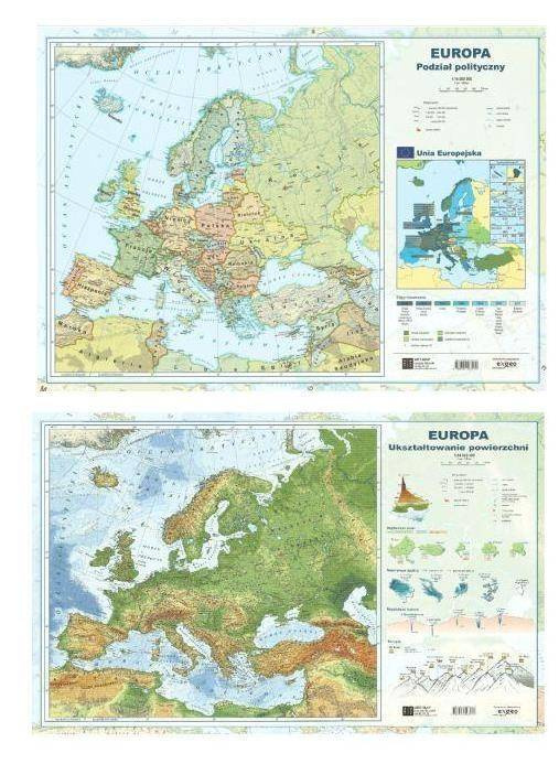 Mapa Europy A2 Dwustronna laminowana ART-MAP - praca zbiorowa