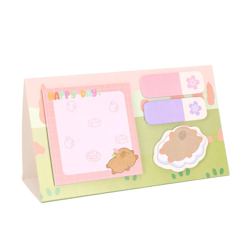 Karteczki samoprzylepne Kapibara z kwiatkiem