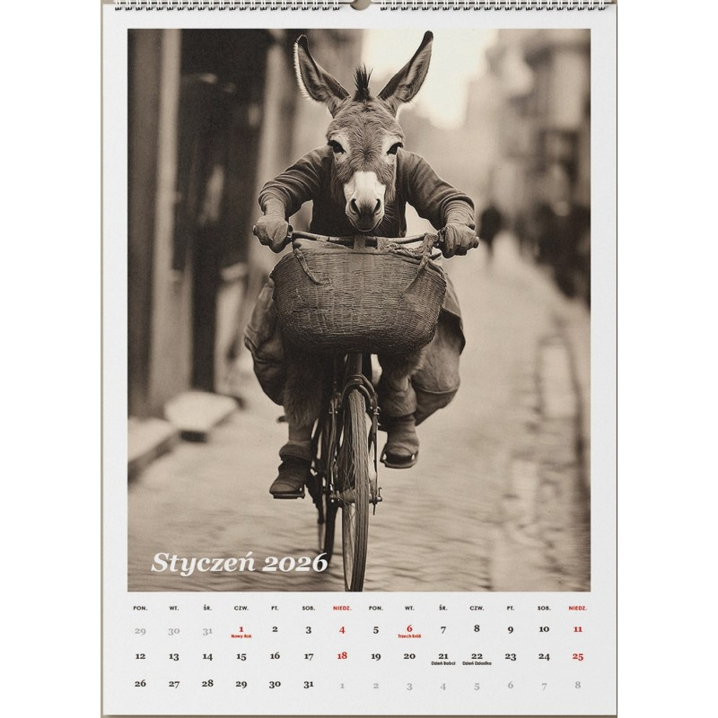 Kalendarz rowerowe zwierzaki 2026