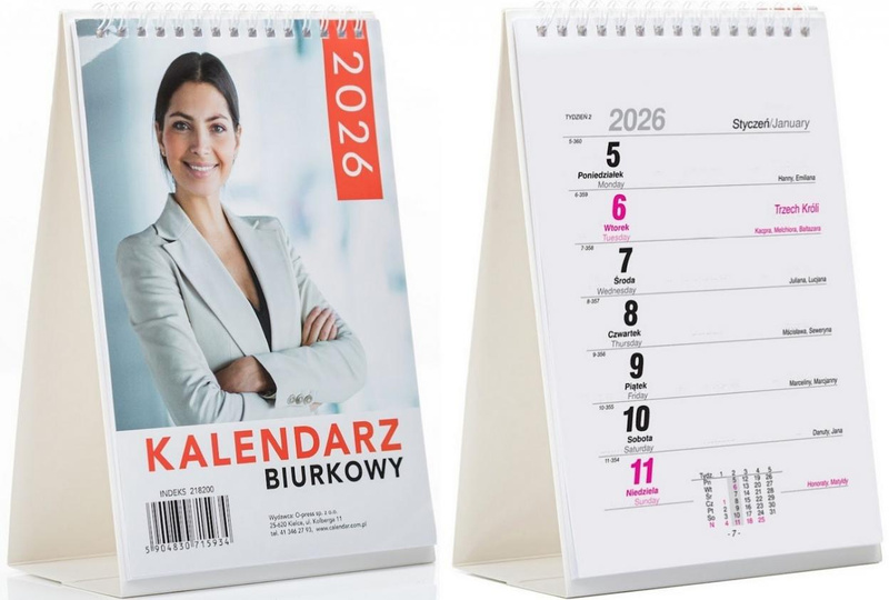 Kalendarz 2026 A5 biurkowy tygodniowy