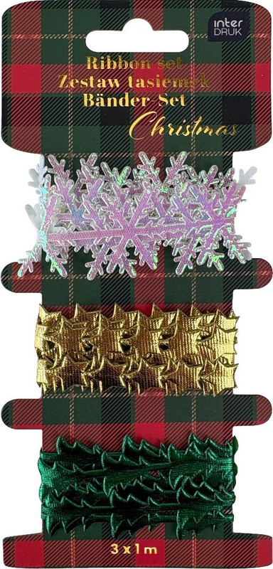 Zestaw tasiemek Shapes 3x1m Christmas