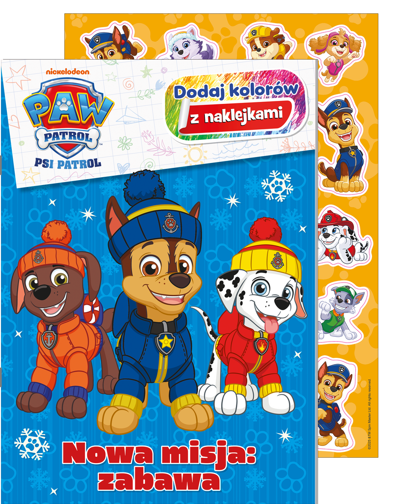 Nowa misja: zabawa. Psi Patrol. Dodaj Kolorów z naklejkami, Opracowanie zbiorowe