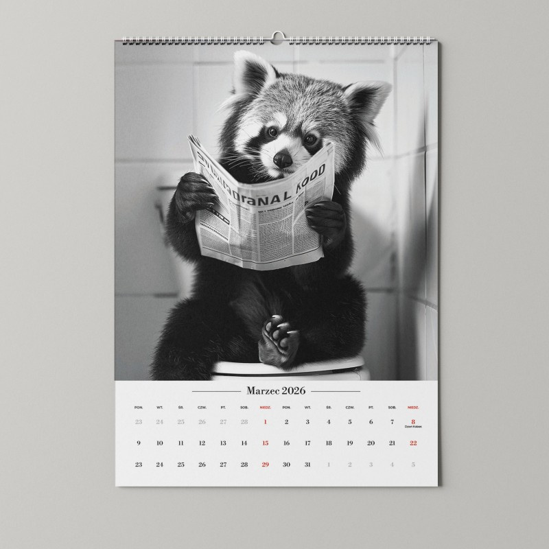 Kalendarz zwierzęta na siedząco 2026