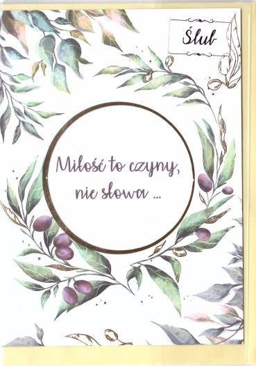 Karnet B6 Ślub cytat - Oliwki