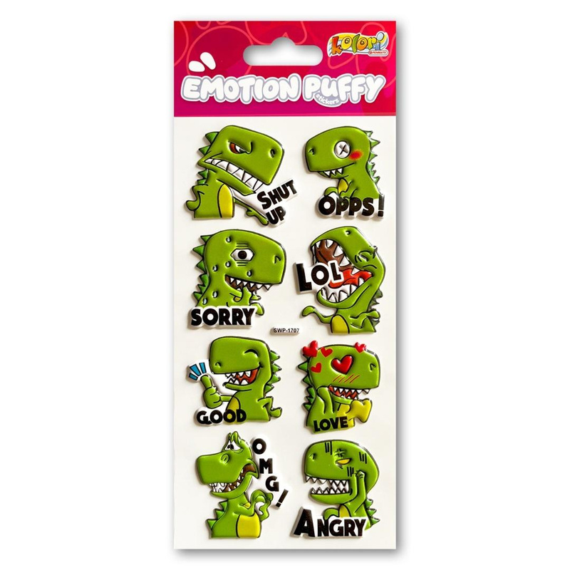 Naklejki puffy Emotion Dino