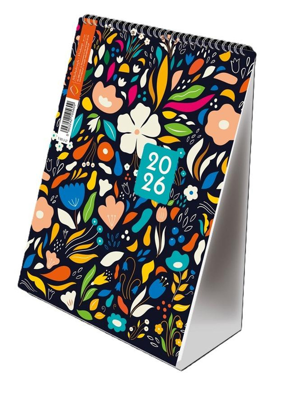 Kalendarz 2026 A5 pionowy ze spiralką kwiaty