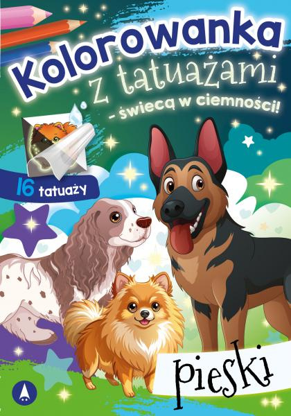 Kolorowanka z tatuażami – świecą w ciemności! Pieski