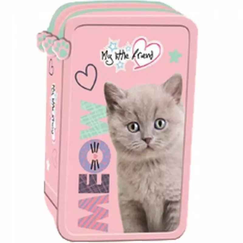 Piórnik potrójny z wyposażeniem Fluffy Kitty