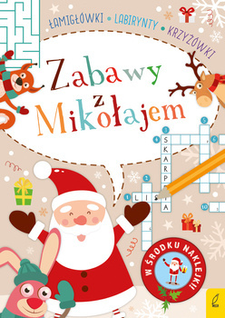 Zabawy z Mikołajem. Łamigłówki z naklejkami