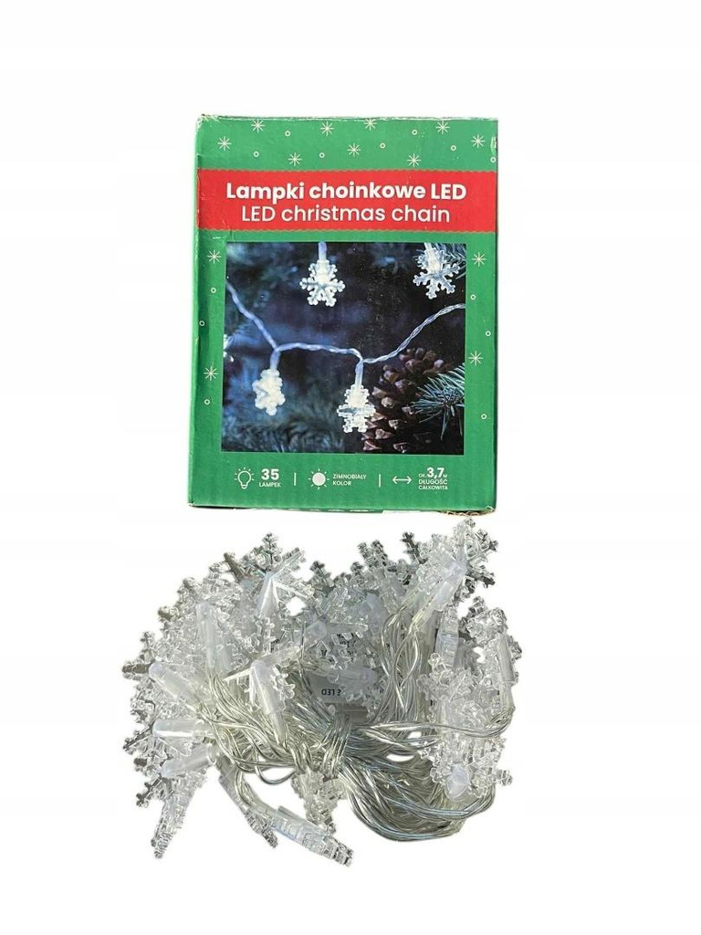 Lampki choinkowe LED zimnobiałe 3,7m