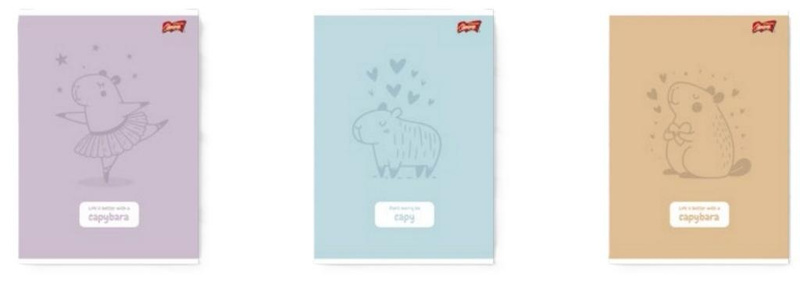 Zeszyt A5/32K kratka Capybara Pastel (15szt)