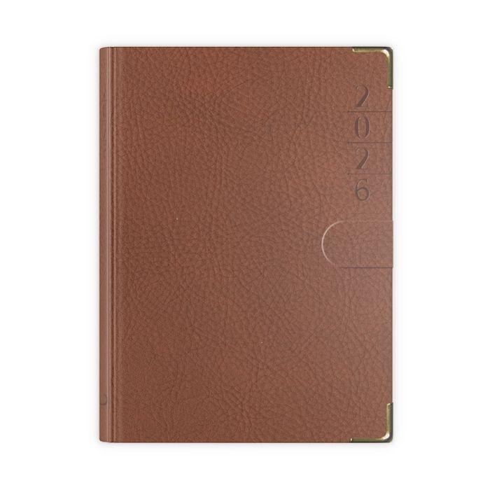 Terminarz 2026 B7 lux z zapinką brązowy