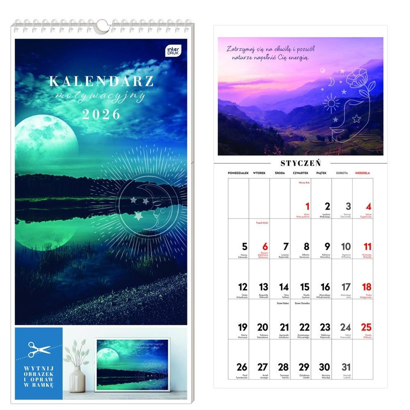 Kalendarz 2026 motywacyjny 22x46cm Magia