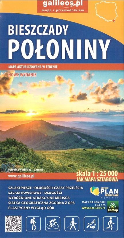 Mapa turystyczna - Bieszczady, Połoniny, praca zbiorowa