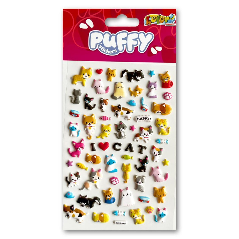 Naklejki puffy I Love Cat