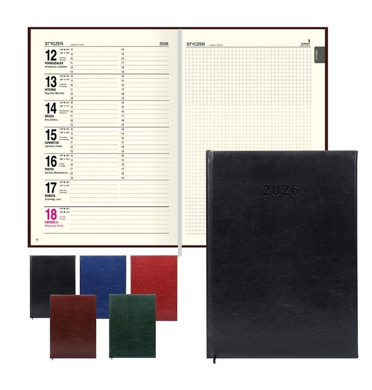 Terminarz 2026 A4 tygodniowy Agenda