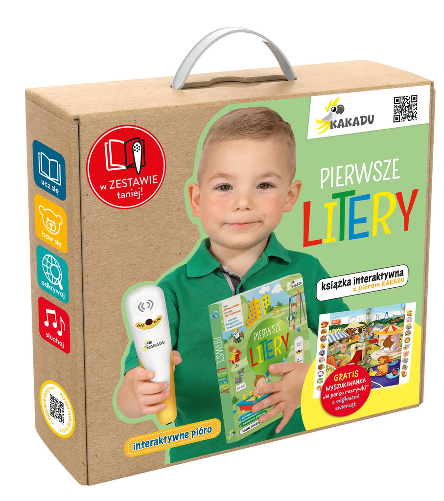Pierwsze litery. Mówiąca książka interaktywna. Zestaw z piórem Kakadu, Oliwia Dulęba