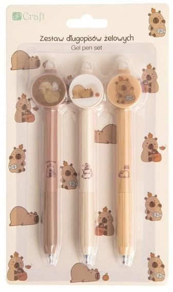 Długopisy żelowe Kapibara niebieskie 3szt