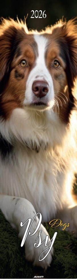 Kalendarz 2026 ścienny paskowy 13x46cm Psy