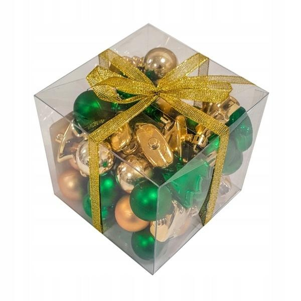 Bombki na choinkę nietłukące 50szt złote, zielone
