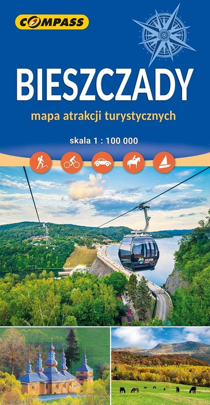 Mapa atrakcji tur. - Bieszczady 1:100 000 w.2025, praca zbiorowa