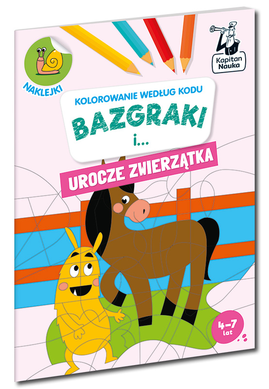 Bazgraki i urocze zwierzątka. Kolorowanie według kodu. Kapitan Nauka. Bazgraki, Opracowanie zbiorowe