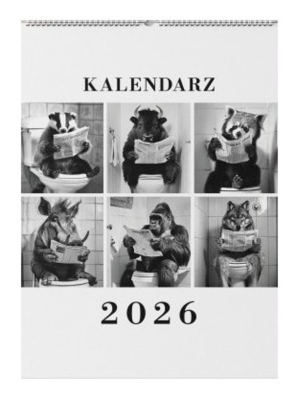 Kalendarz zwierzęta na siedząco 2026