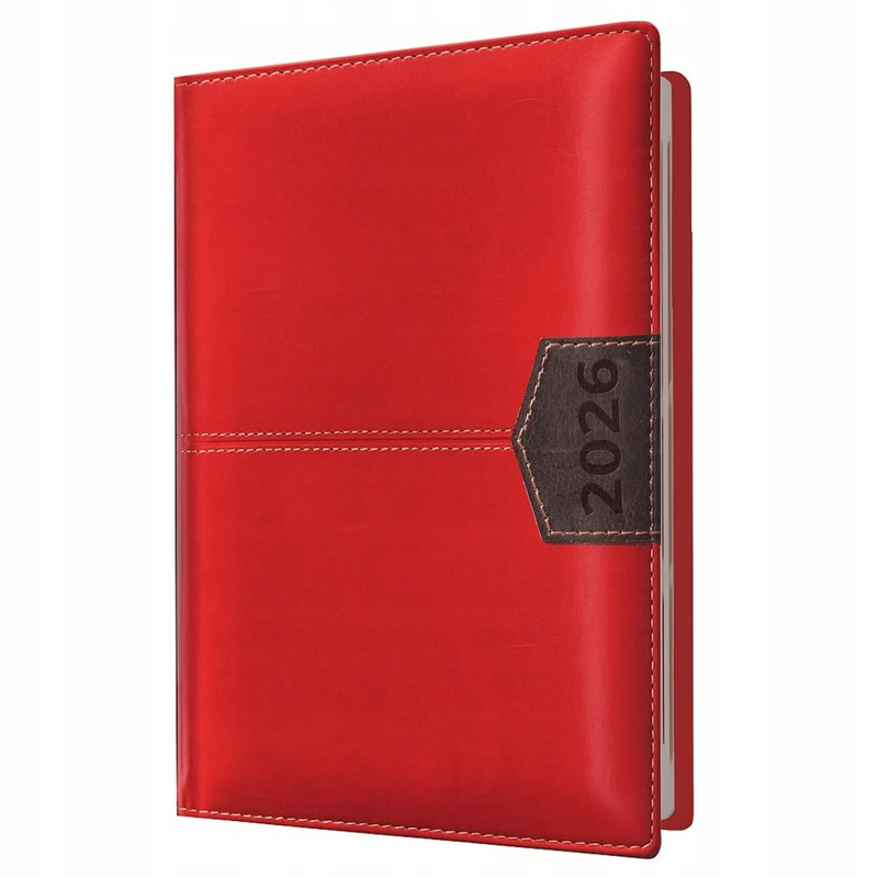 Kalendarz 2026 A6 tygodniowy czerwony