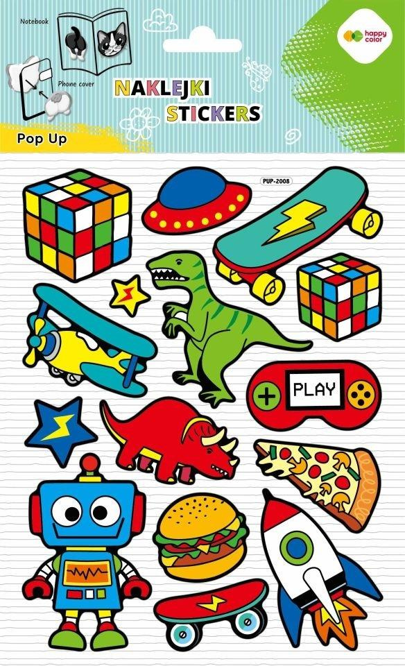 Naklejki 3D Pop Up Cool Toys 146x240 HAPPY COLOR