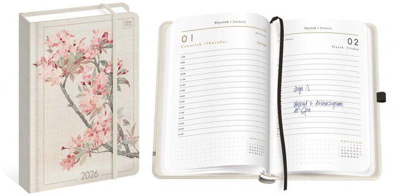 Kalendarz 2026 książkowy A5/384K Mat+UV Cherry