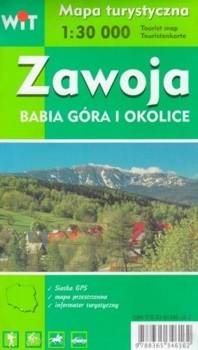 Mapa turystyczna -Zawoja, Babia Góra i okolice WIT, praca zbiorowa