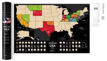 Mapa zdrapka - Travel Map USA Black