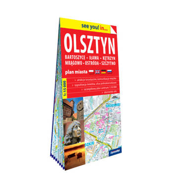 Olsztyn, Bartoszyce, Iława, Kętrzyn, Mrągowo, Ostróda, Szczytno; papierowy plan miasta 1:15 000