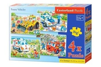 Puzzle x 4 - Zabawne pojazdy CASTOR
